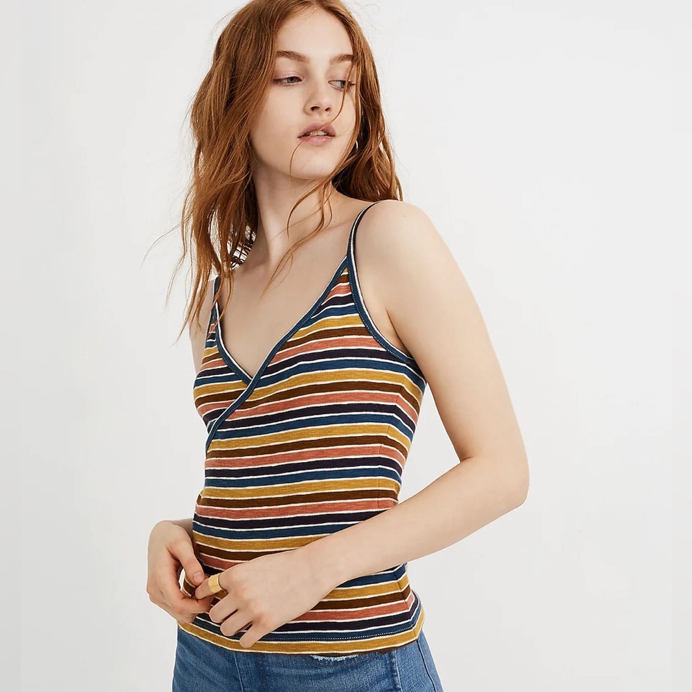 Madewell striped wrap cami top size medium
